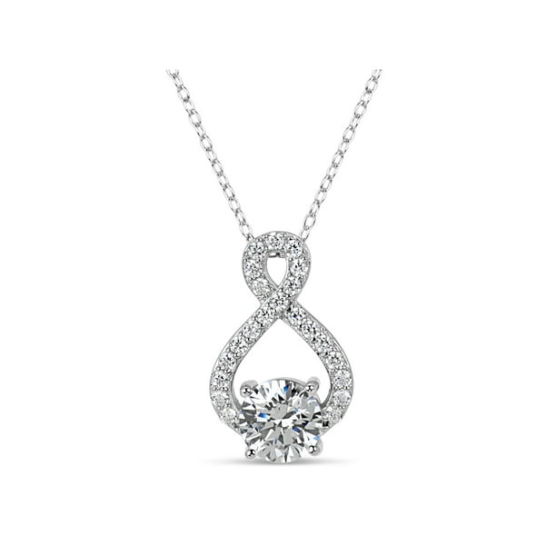 Infinity Necklace Cubic Zirconia Necklace Silver toned Infinity Necklace Cubic Zirconia Necklace Silver toned
